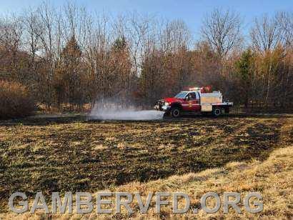 Field fire on March 14 at Pleasant Meadow Court. Brush 136 in action.