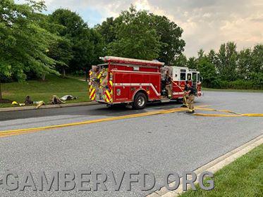 The Engine company Re racking lines after practicing a scenario