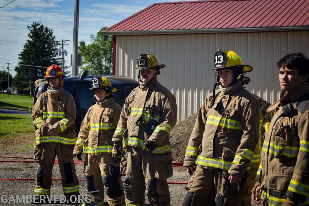 Members listening to Assistant Chief Alan Barns during a vehicle extrication training