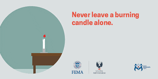 A candle safety reminder.