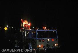 Santa visited Gamber by fire engine in 1978. Photo provided by the Hill Family. 