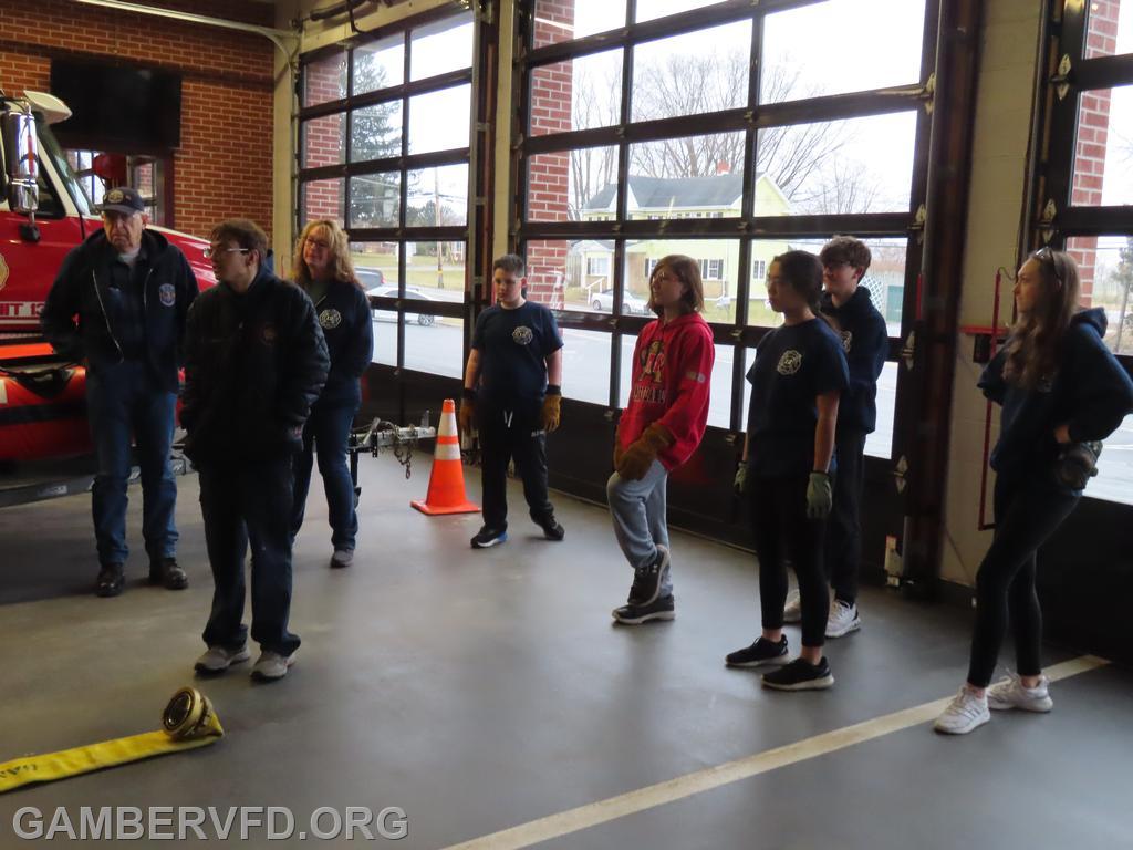 Participants observe the hose-hook-up activity.