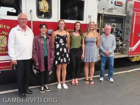 Oscar Brothers Scholarship winners and Brothers family members pictured (l to r) Gary Brothers, Valeska Zitta, Charlotte Houle, Audrey Houle, Carlie Rosewag, and Terry Brothers.