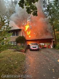 The first engine on the scene reported fire showing. Photo by Frank Smith