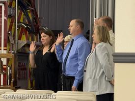 Jeff Fleming is sworn in to the office of President of the Carroll County Volunteer Emergency Services Association. 