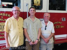 Scholarship winner Abbott Houle with Gary Brothers (l) and Terry Brothers.