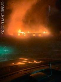 Fire showing early in the incident.