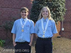 Christian Often and Trista Christiansen with their gold medals.